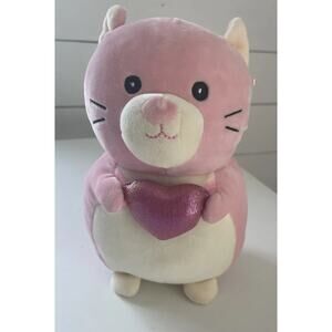 Squishmallow Kellytoy Pink Cat Heart Plush 10” Stuffed Animal